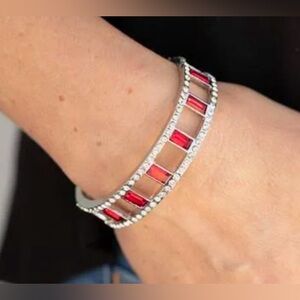 NEW Red & Silver Industrial Icing Bracelet